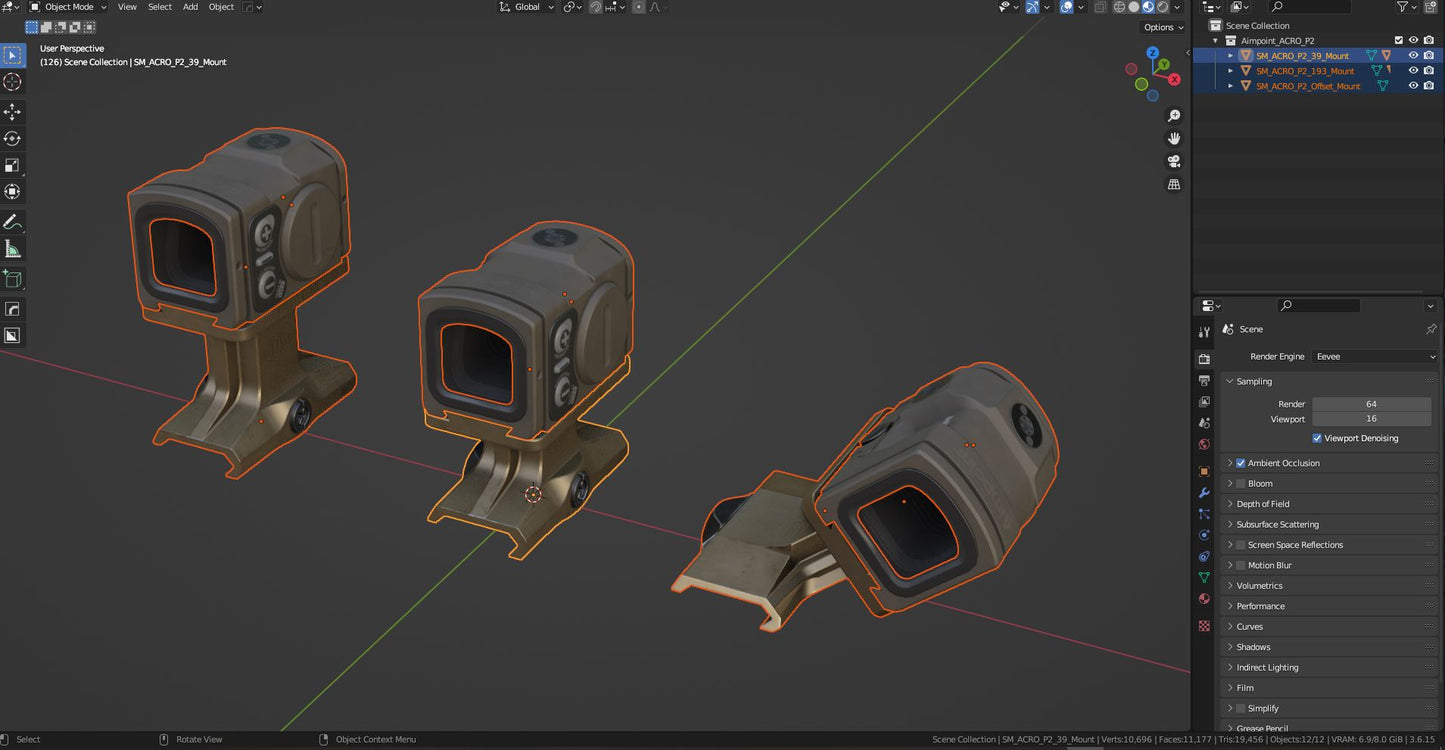 AIMPOINT ACRO P2 RED DOT SIGHT 3dmilitaryassets