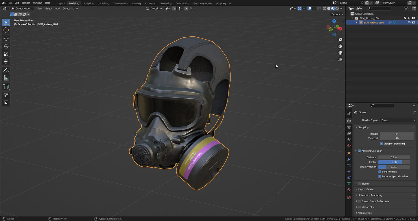 AIRBOSS LBM GAS MASK 3dmilitaryassets