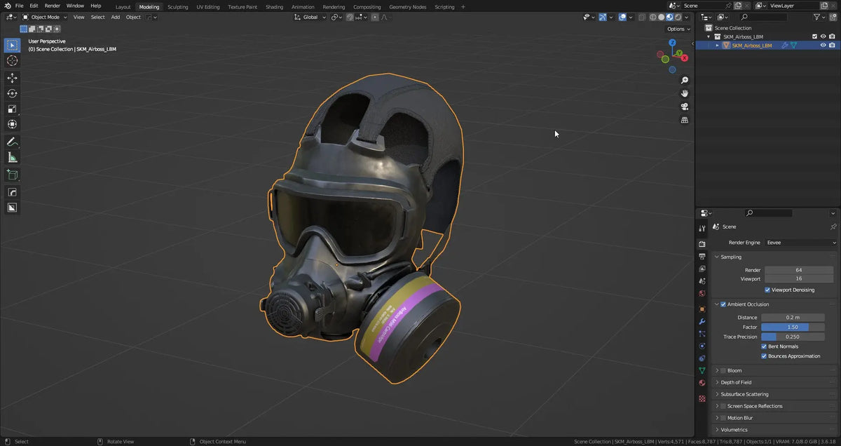 AIRBOSS LBM GAS MASK 3dmilitaryassets