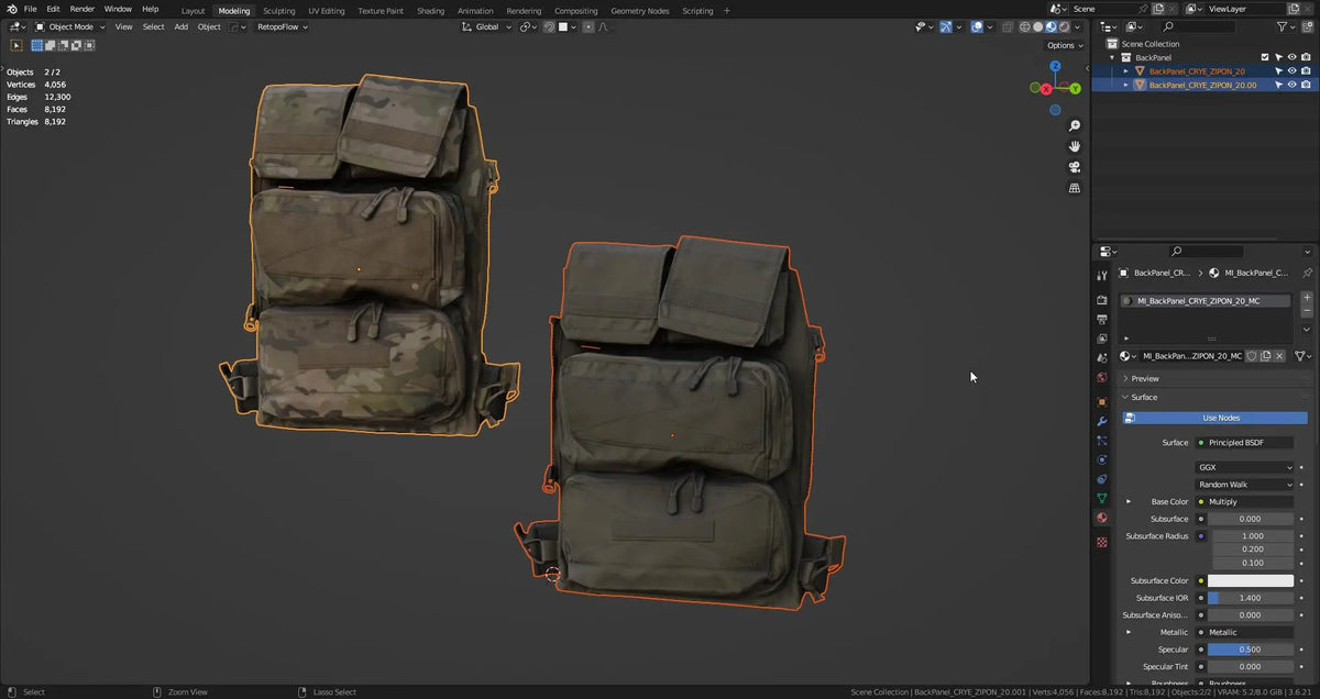 CRYE PRECISION ZIPON 2 POUCH PANEL 3dmilitaryassets