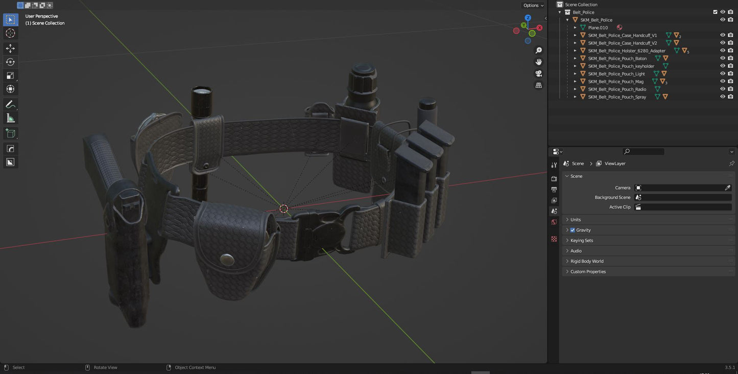 POLICE DUTY BELT 3dmilitaryassets