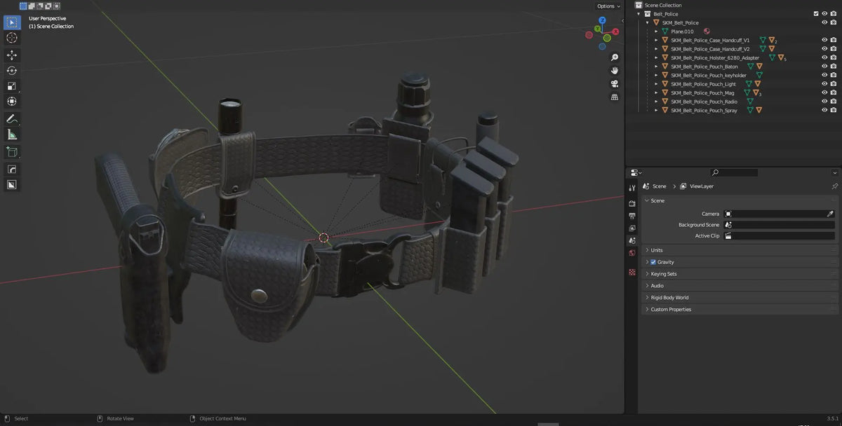 POLICE DUTY BELT 3dmilitaryassets