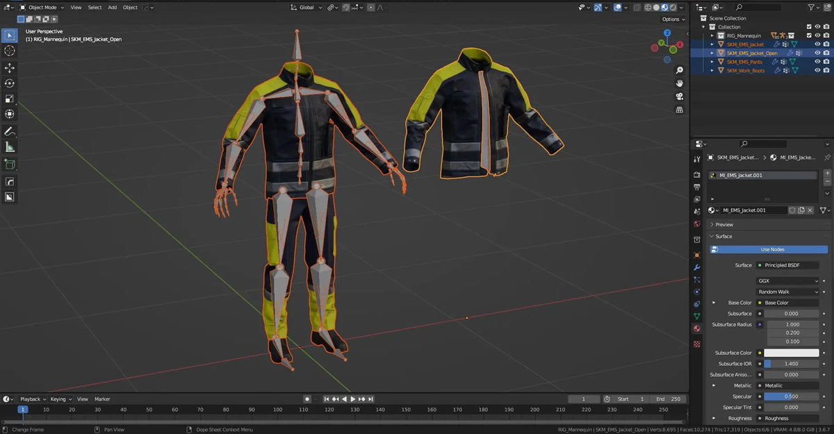 EMS UNIFORM RIGGED 3dmilitaryassets