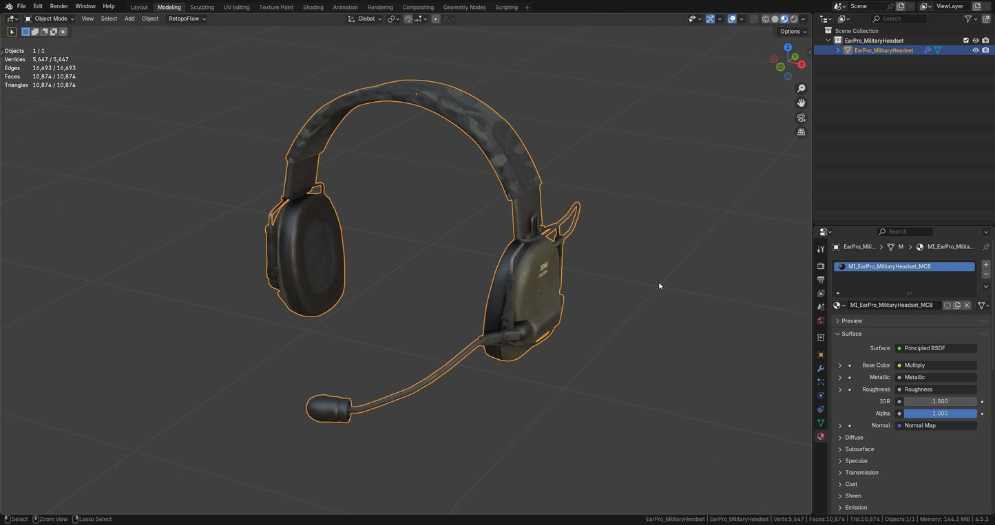 MILITARY EAR PROTECTION HEADSET 3dmilitaryassets