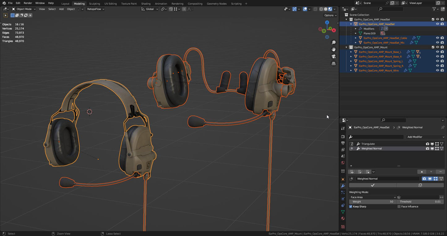 OPSCORE AMP HEADSET 3dmilitaryassets