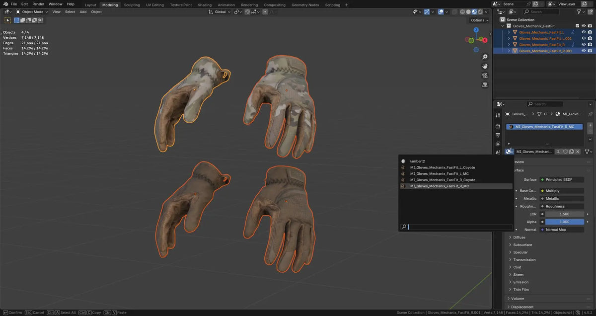 MECHANIX FASTFIT GLOVES 3dmilitaryassets