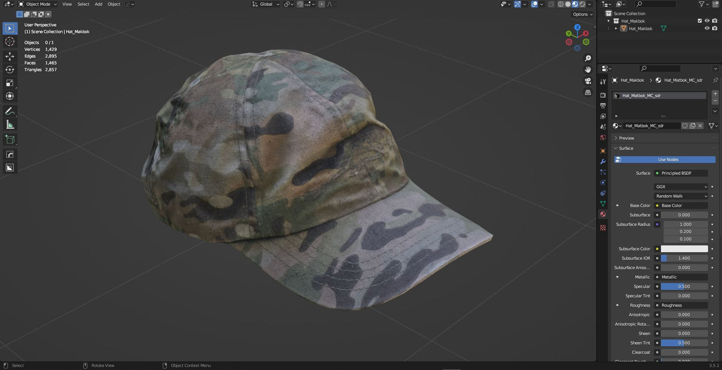 MATBOCK MILITARY HAT 3dmilitaryassets