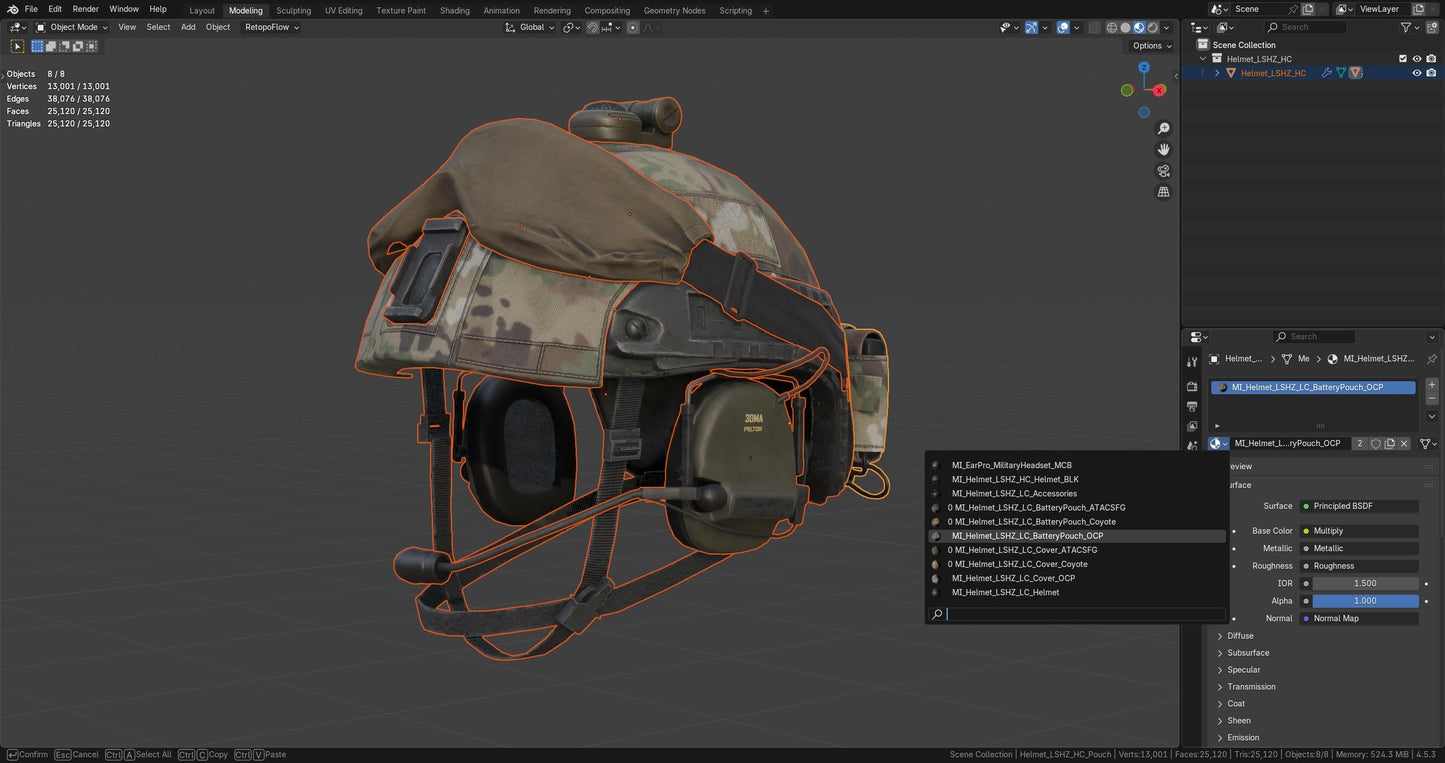 LSHZ HELMET HIGH CUT 3dmilitaryassets
