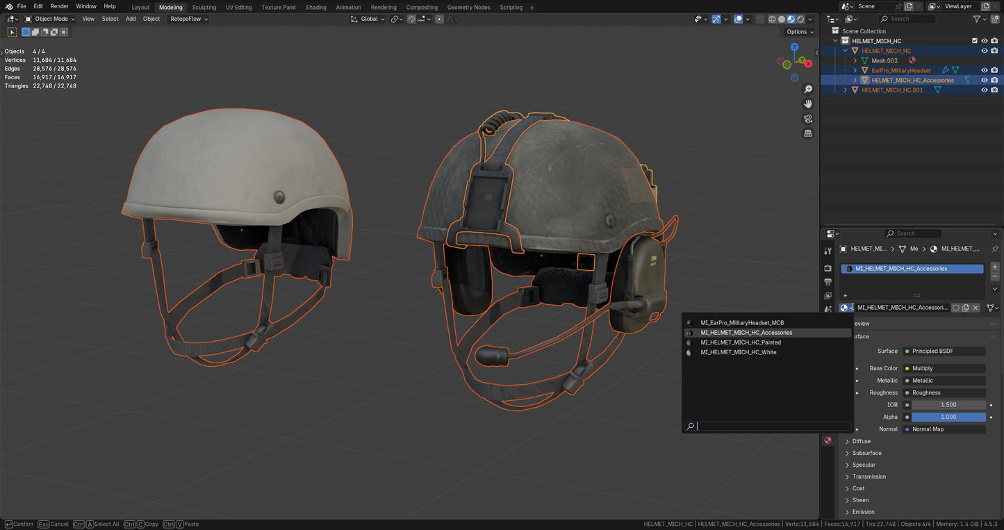 MICH HELMET HIGH CUT