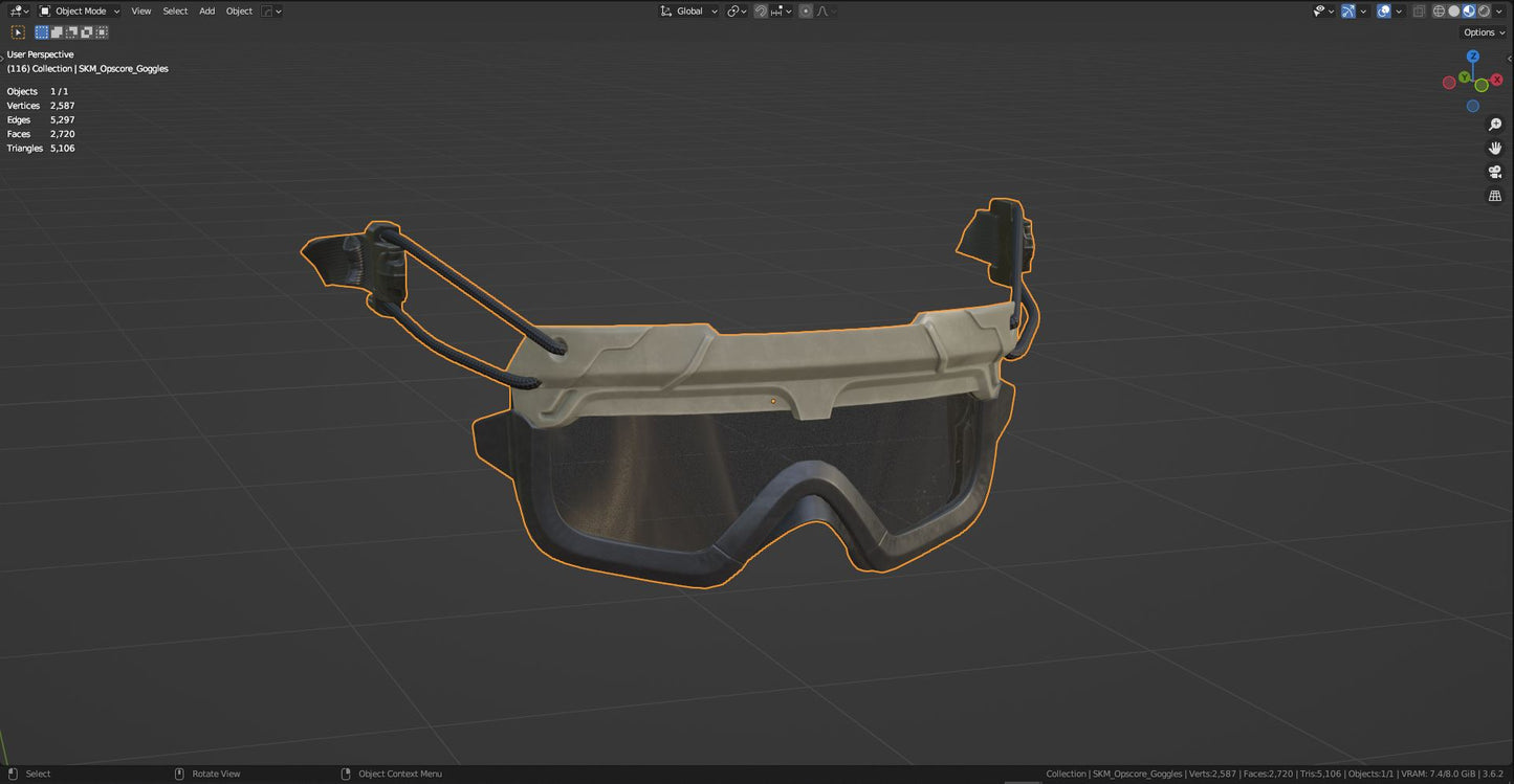 OPS CORE STEP IN PROTECTION GOGGLES 3dmilitaryassets