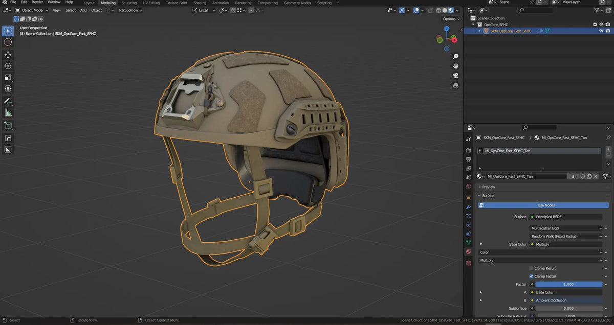 OPSCORE FAST SFHC BALLISTIC HELMET 3dmilitaryassets