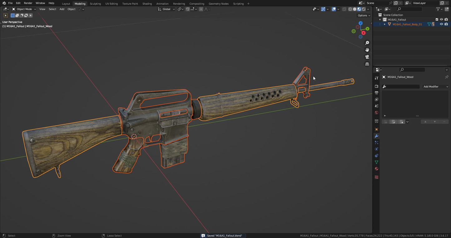 M16A1 FALLOUT 3dmilitaryassets