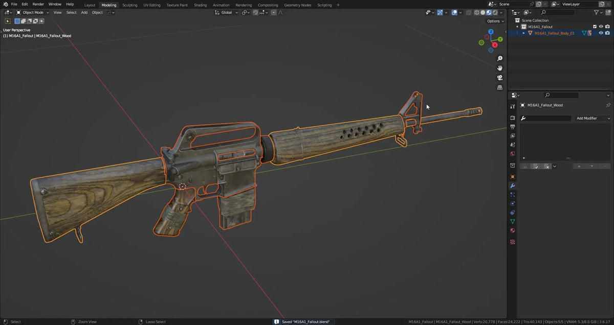 M16A1 FALLOUT 3dmilitaryassets