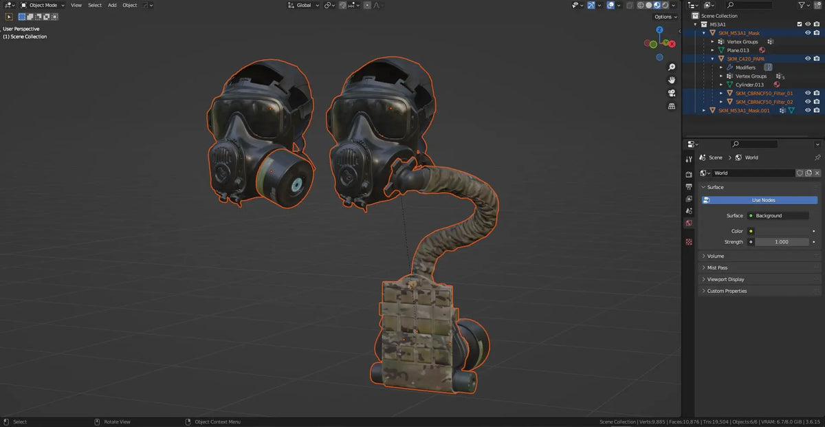 AVON M53A1 GAS MASK 3dmilitaryassets