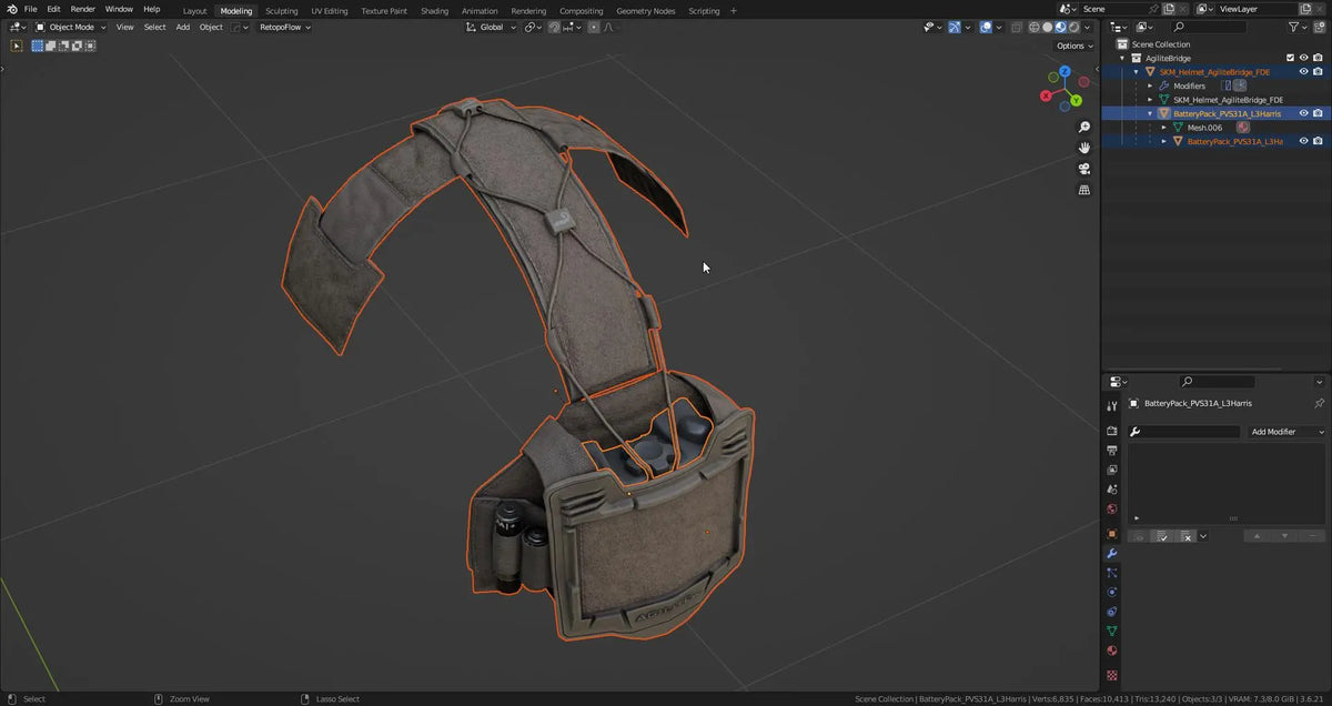 AGILITE REAR POUCH AND BRIDGE 3dmilitaryassets