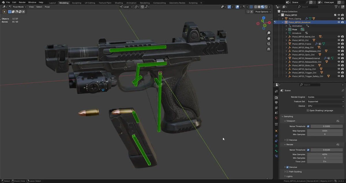 SMITH AND WESSON MP 20 SPEC SERIES RIGGED 3dmilitaryassets