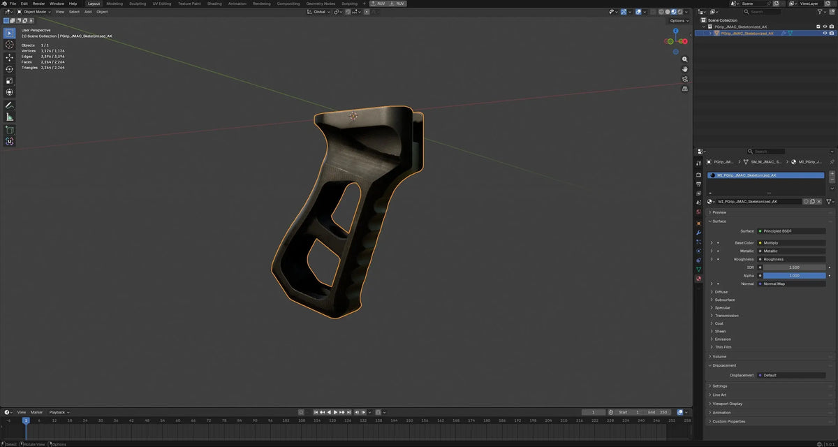 JMAC CUSTOMS SKELETONIZED AK PISTOL GRIP 3dmilitaryassets