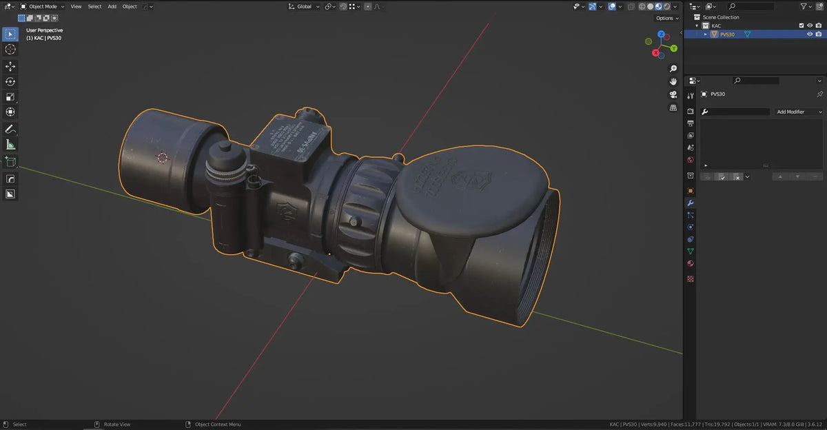 KAC AN PVS 30 NIGHT VISION DEVICE 3DMilitaryAssets