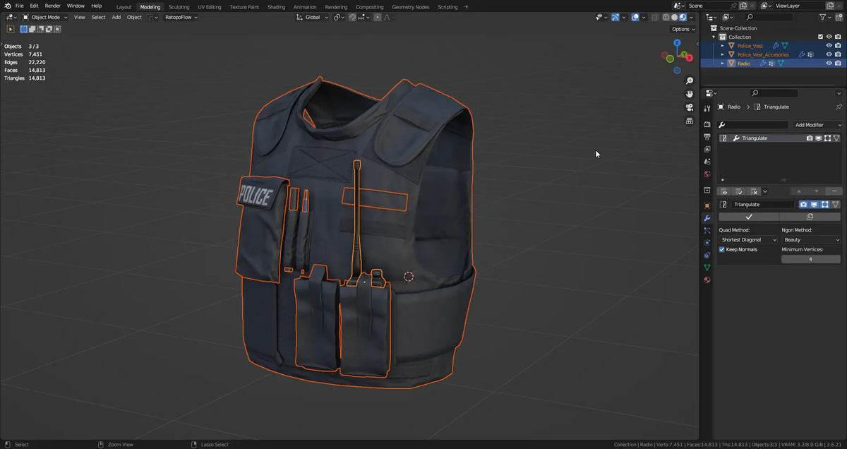 POLICE VEST 3dmilitaryassets