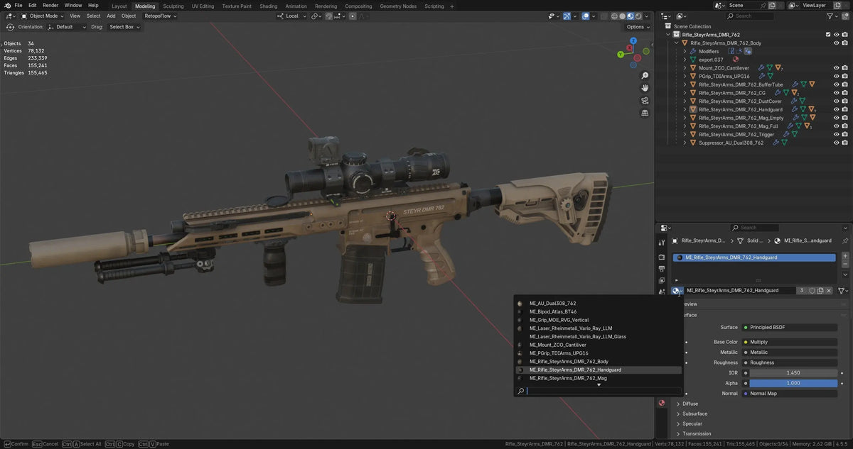STEYR ARMS DMR 762 RIFLE 3dmilitaryassets