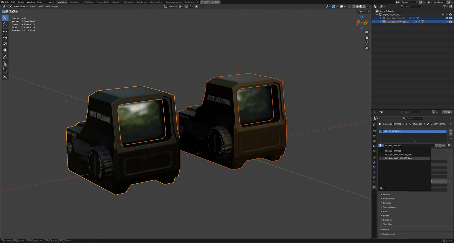 HOLY WARRIOR HWO SZ1 HOLOGRAPHIC SIGHT