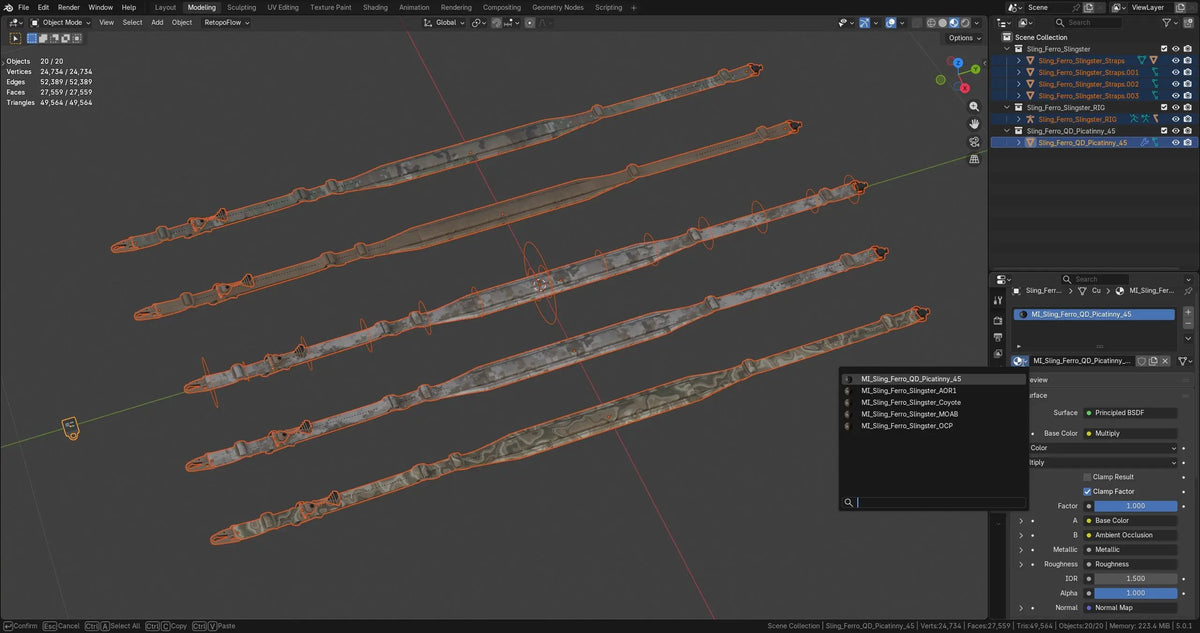FERRO CONCEPTS SLINGSTER RIFLE SLING - RIGGED 3dmilitaryassets