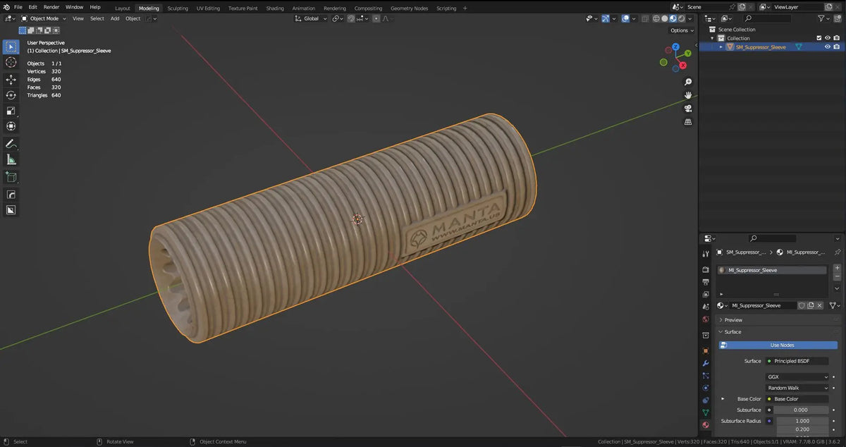 MANTA SUPPRESSOR COVER SLEEVE 3dmilitaryassets