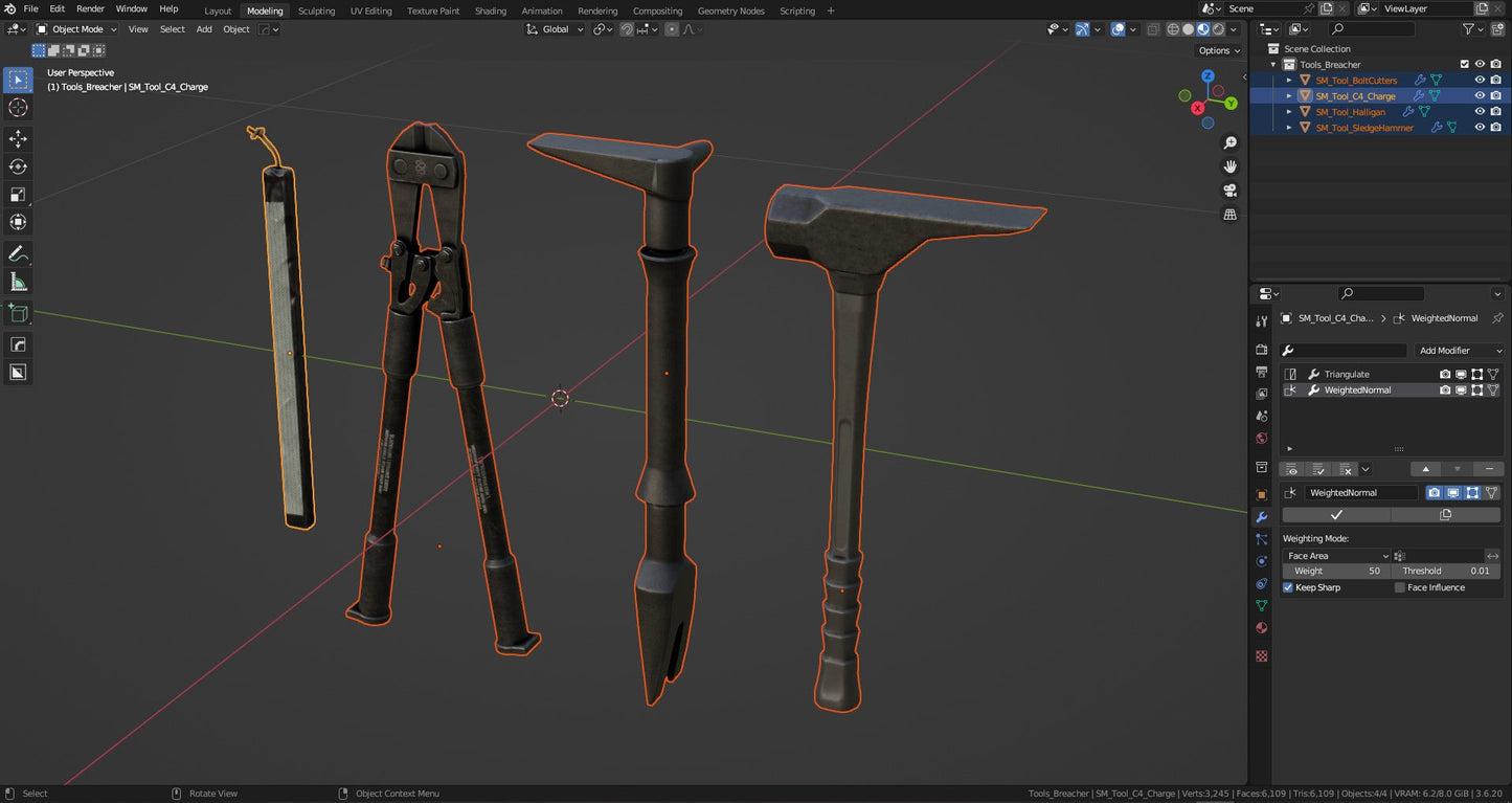BREACHING TOOLS 3dmilitaryassets