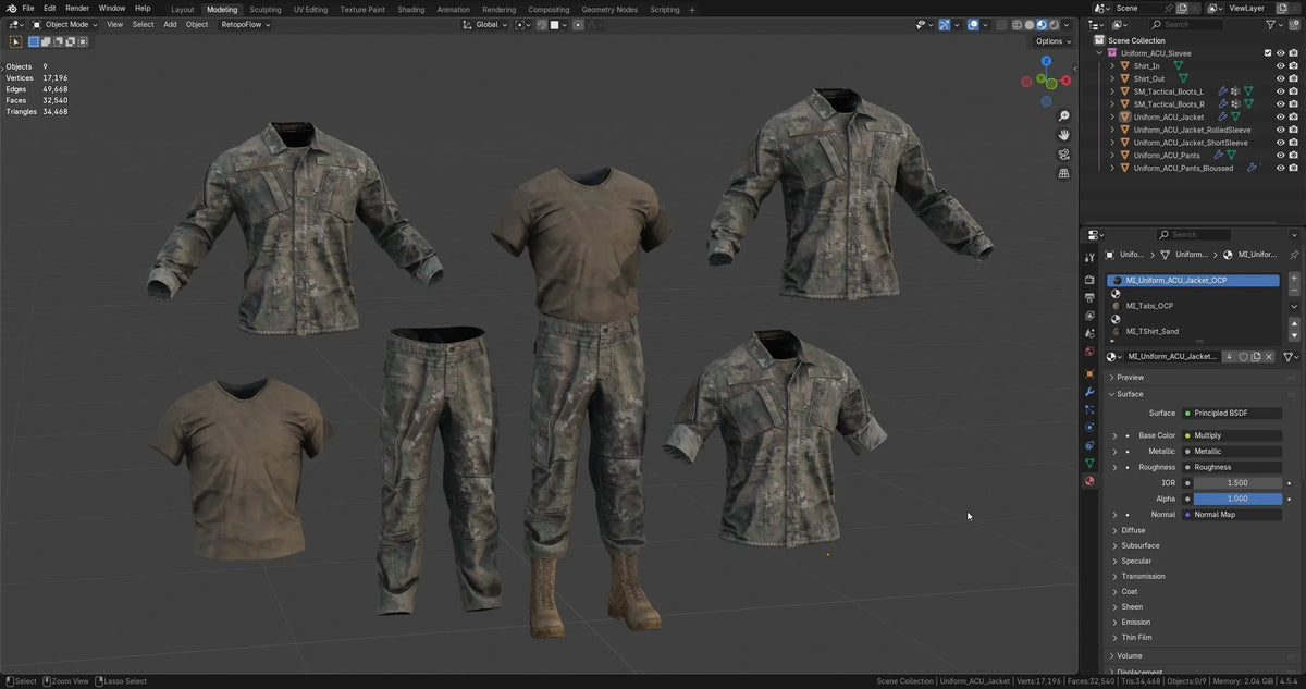 ARMY COMBAT UNIFORM 3dmilitaryassets