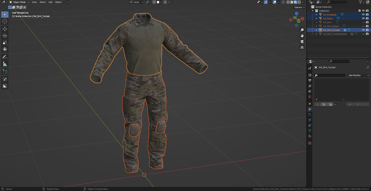 CRYE PRECISION COMBAT UNIFORM G4 3dmilitaryassets