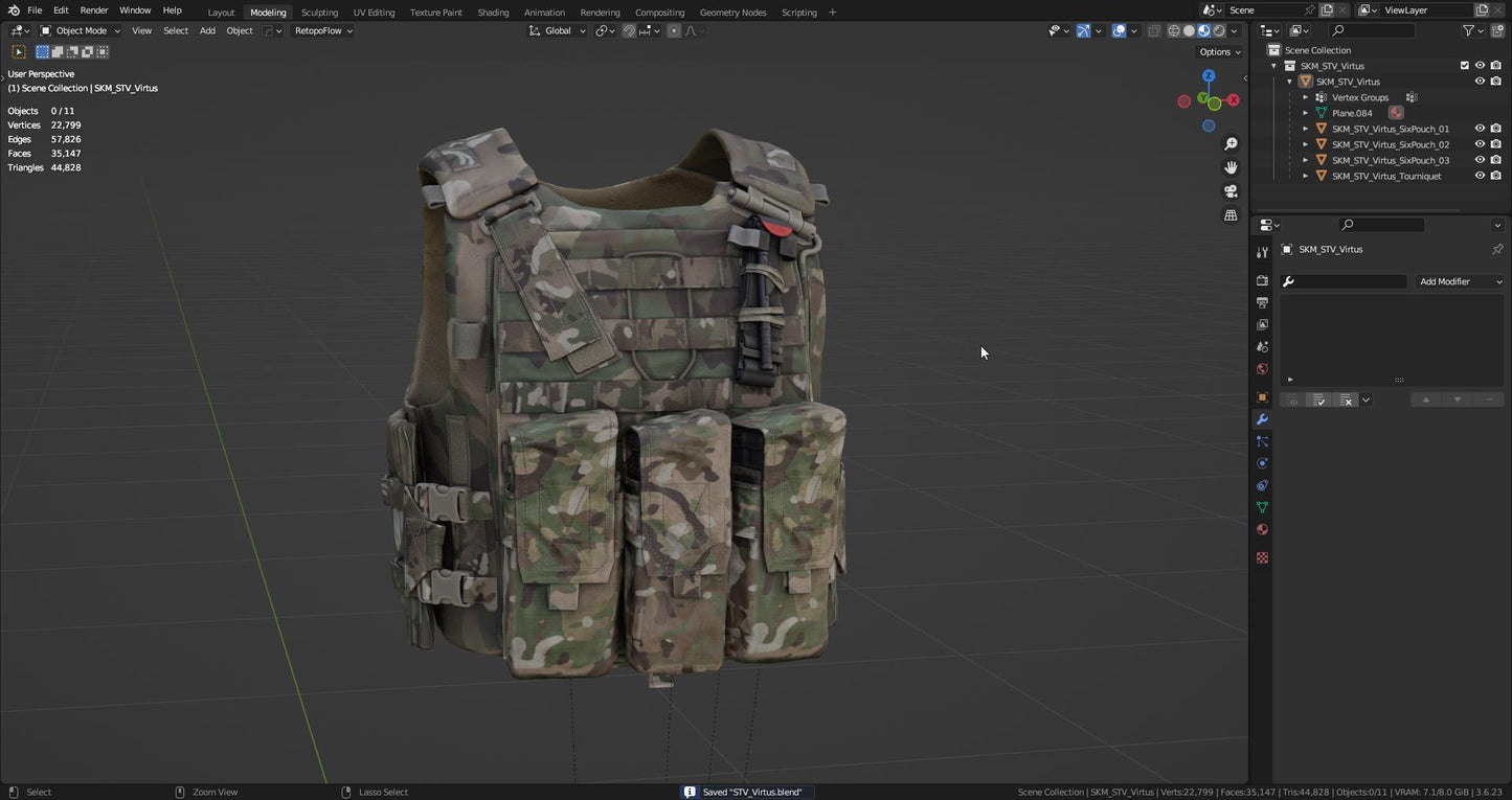 STV VIRTUS TACTICAL VEST 3dmilitaryassets