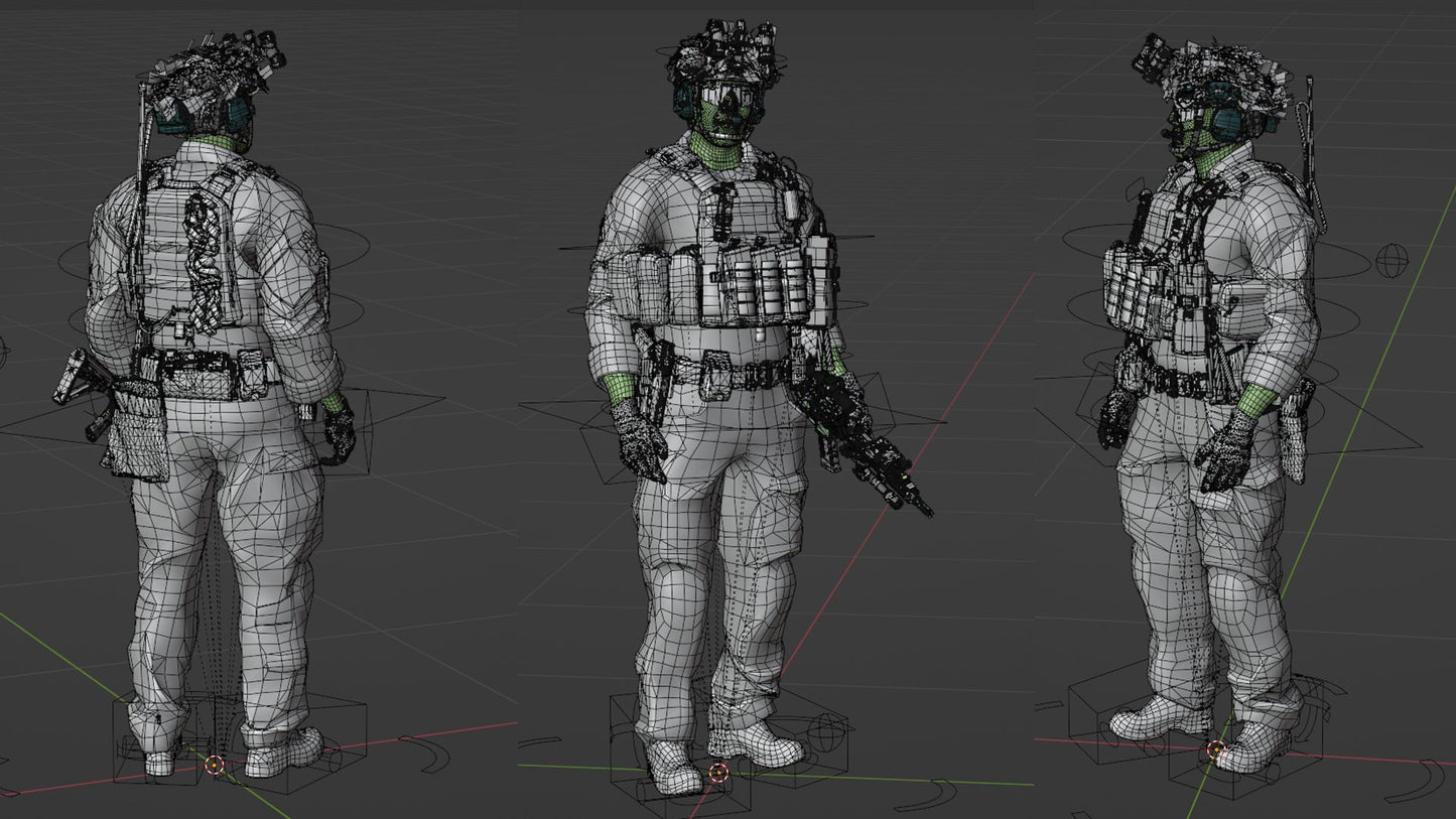 GAME READY RIGGED WESTERN SPECIAL OPERATIONS CHARACTER V2 3dmilitaryassets