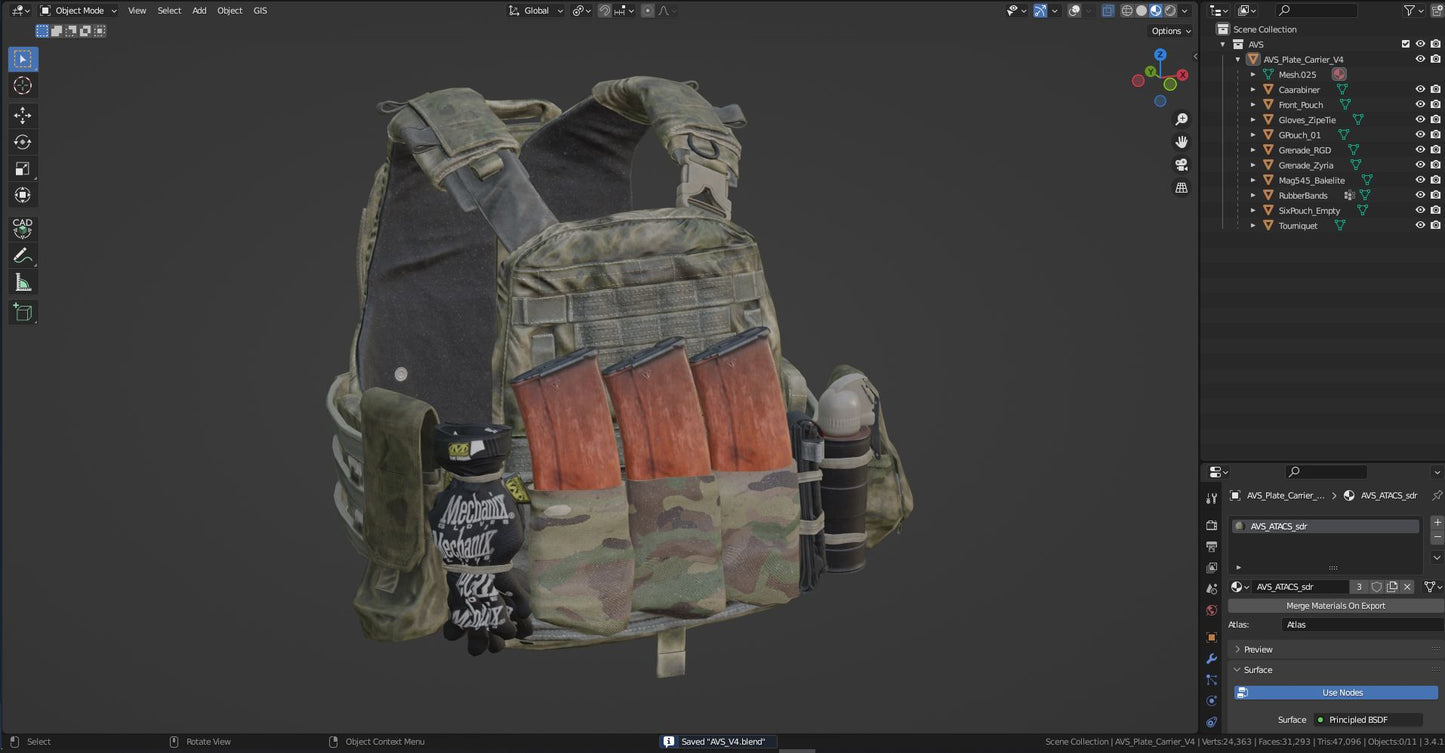 AVS PLATE CARRIER V4 3DMilitaryAssets
