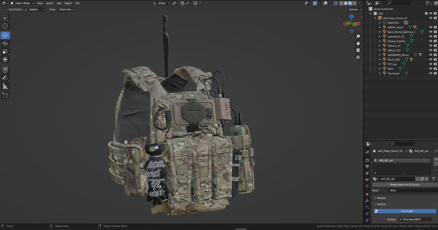 AVS PLATE CARRIER V2 3dmilitaryassets