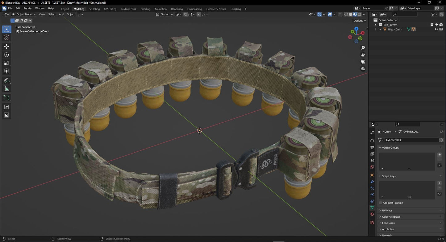 40MM GRENADE BELT 3dmilitaryassets