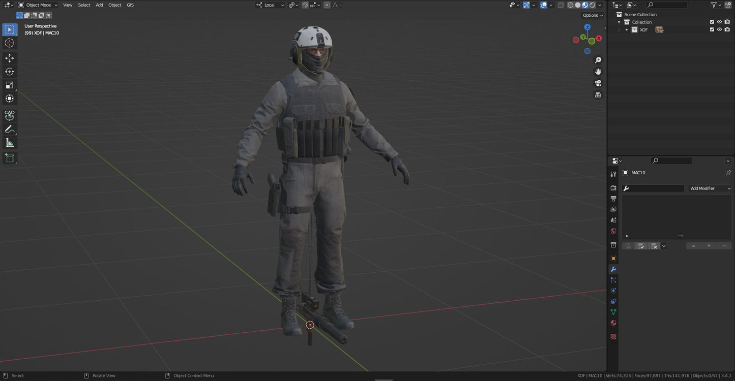 XOF SPECIAL OPERATIONS TROOPER (RIGGED) 3dmilitaryassets