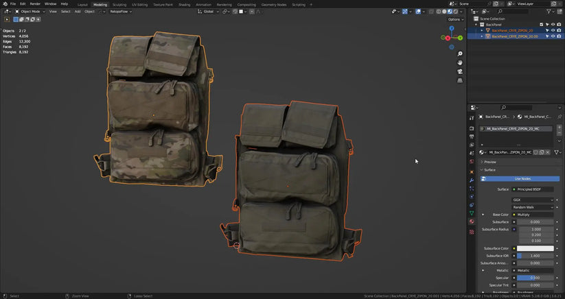 CRYE PRECISION ZIPON 2 POUCH PANEL - Low Poly 3D Model | Game-Ready ...