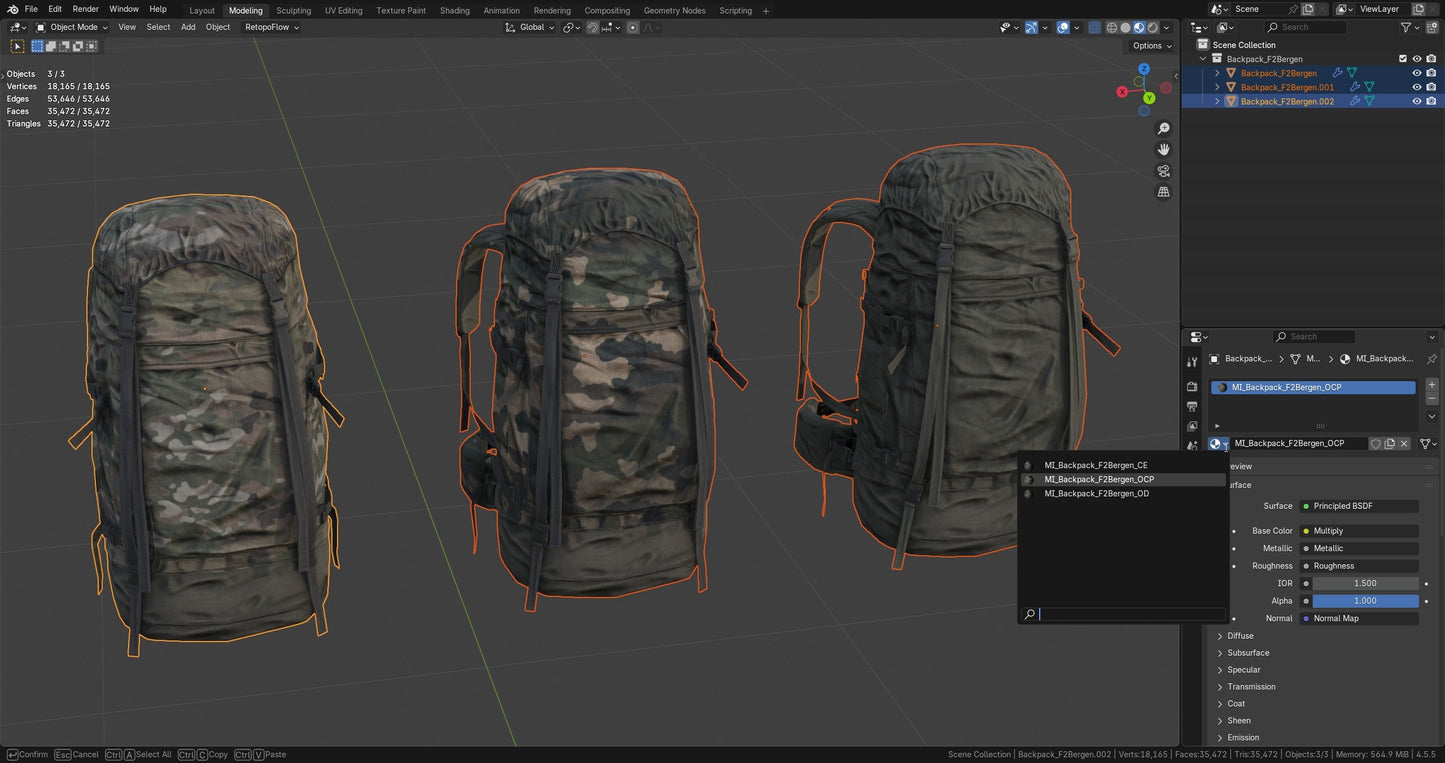 F2 BERGEN BACKPACK 3dmilitaryassets