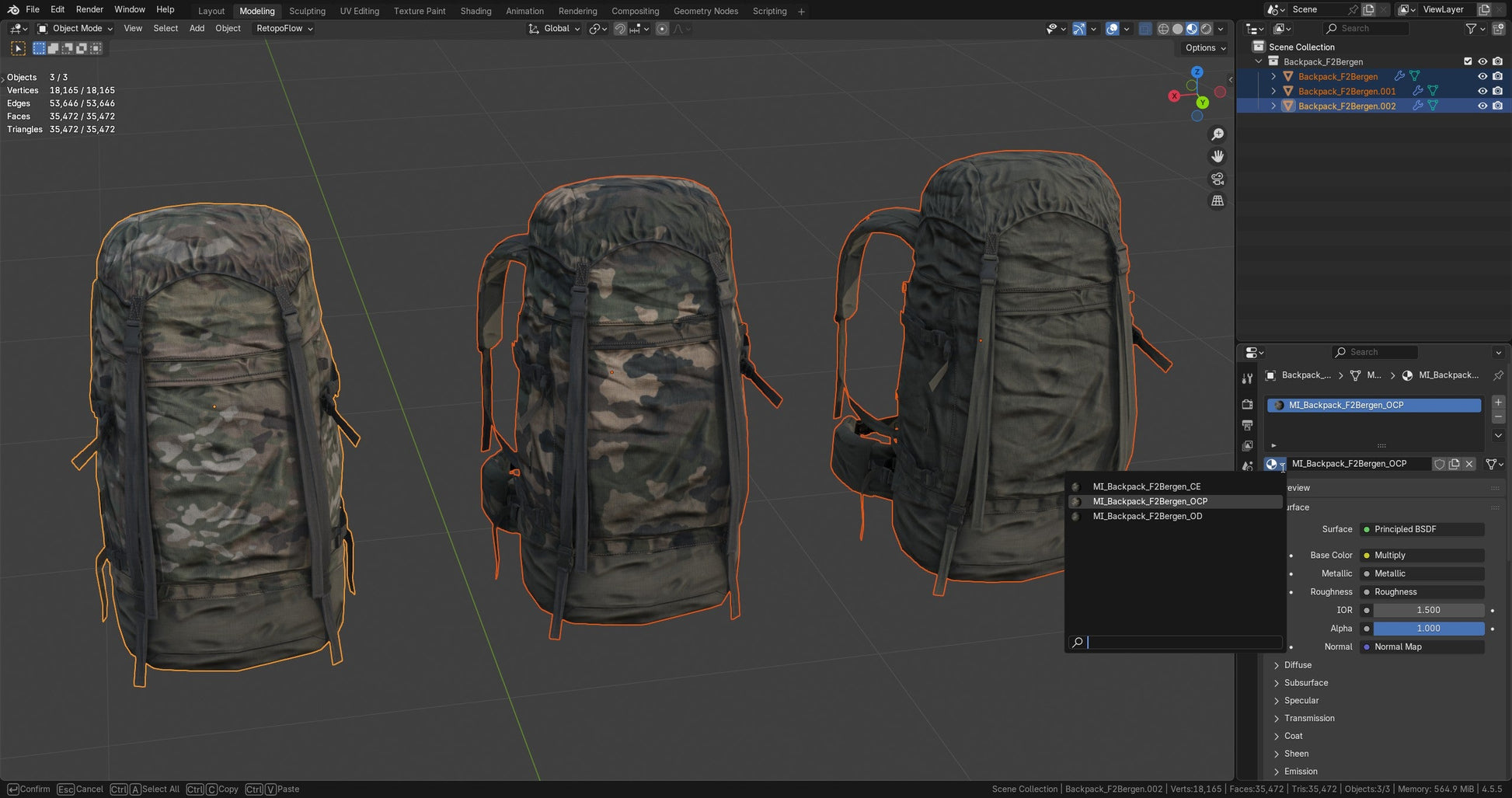 F2 BERGEN BACKPACK 3dmilitaryassets