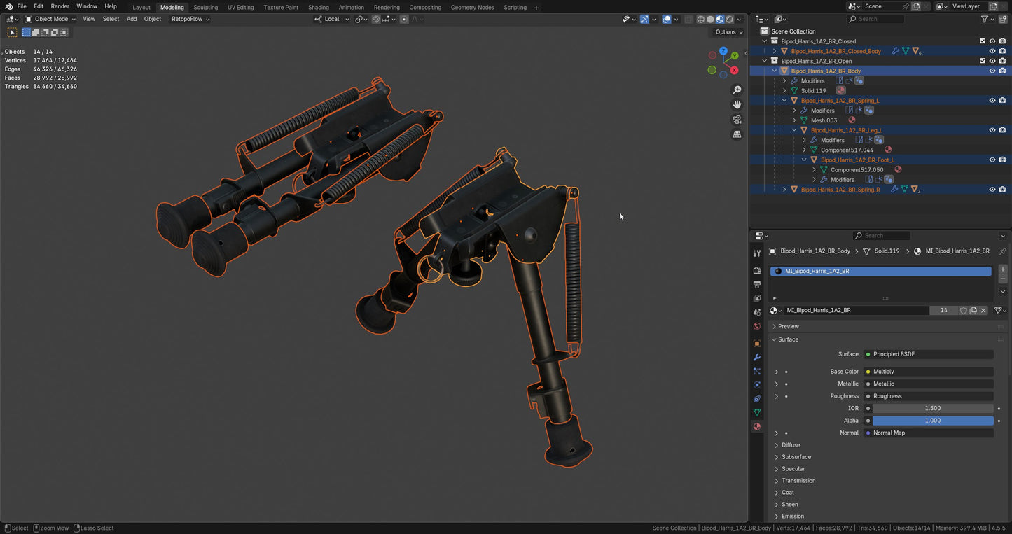 HARRIS BIPODS 1A2 BR