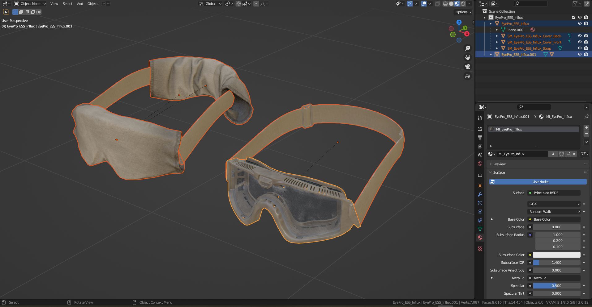 ess influx goggles ESS INFLUX GOGGLE - Low Poly 3D Model | Game-Ready Asset