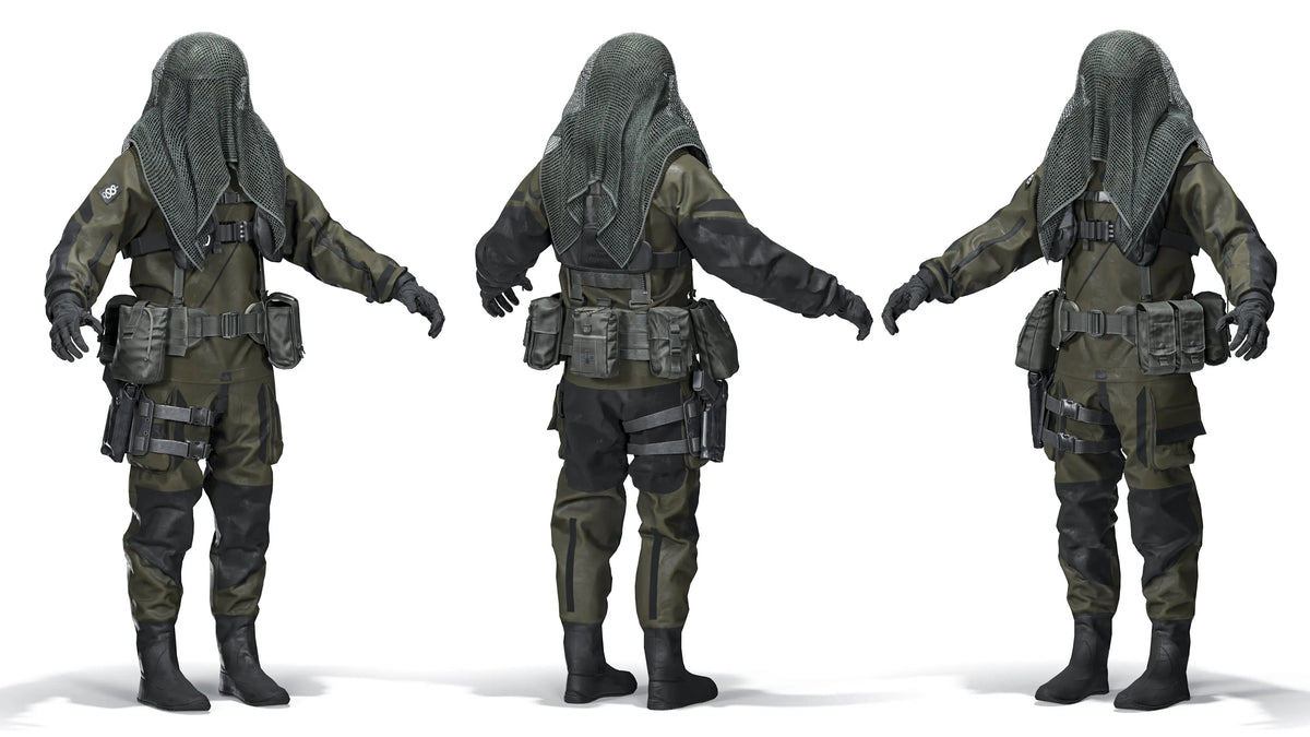 DANISH FROGMAN OPERATOR (RIGGED) - Low Poly 3D Model | Game-Ready ...