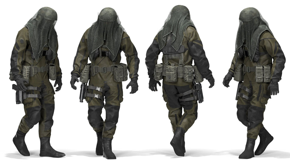DANISH FROGMAN OPERATOR (RIGGED) - Low Poly 3D Model | Game-Ready ...