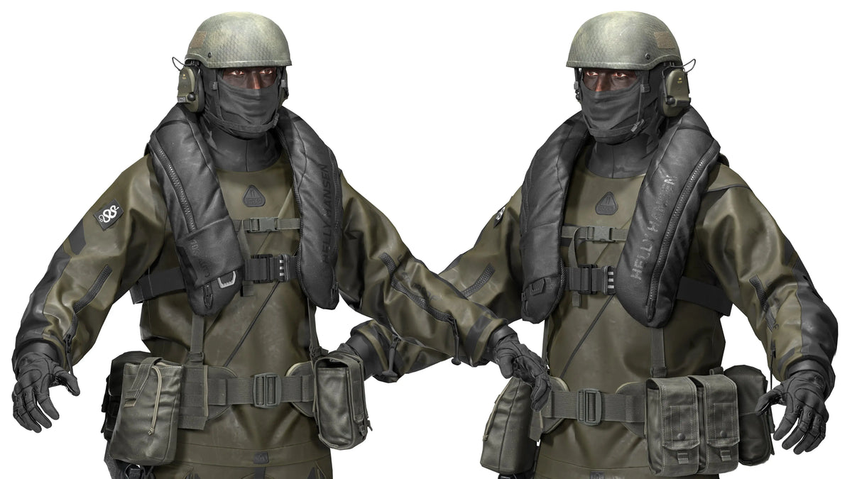 DANISH FROGMAN OPERATOR (RIGGED) - Low Poly 3D Model | Game-Ready ...
