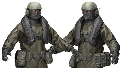 DANISH FROGMAN OPERATOR (RIGGED) 3dmilitaryassets