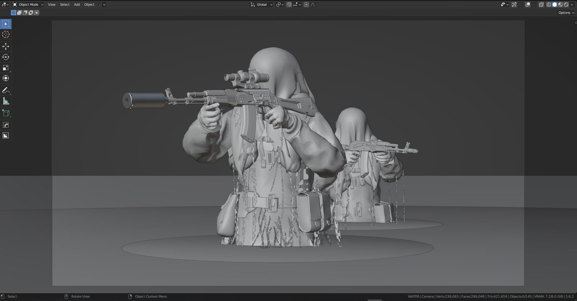 danish frogman corps gear DANISH FROGMAN OPERATOR (RIGGED) - Low Poly 3D Model