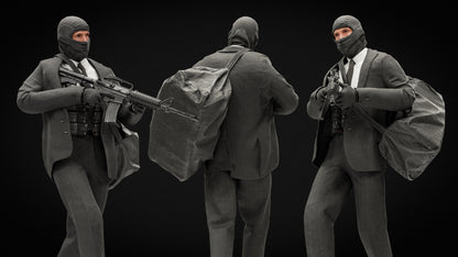 ROBBER CHARACTER RIGGED 3DMilitaryAssets