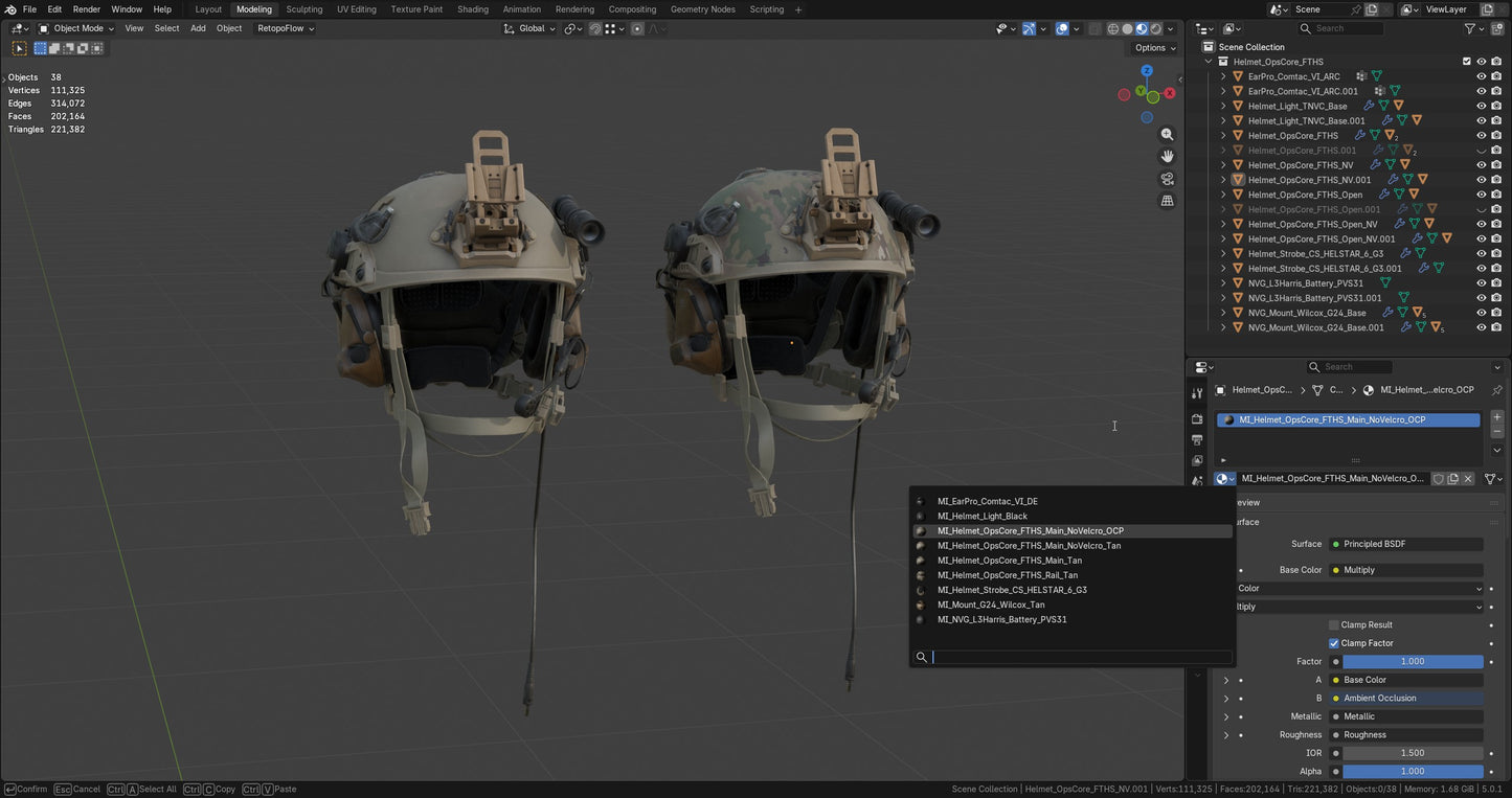 OPSCORE FTHS BALLISTIC HELMET