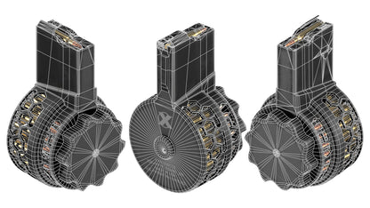X25 DRUM MAGAZINE 3dmilitaryassets