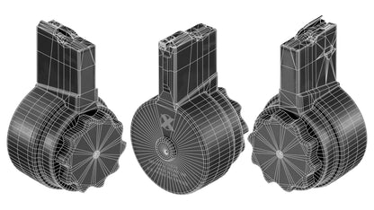 X25 DRUM MAGAZINE 3dmilitaryassets
